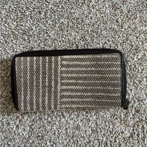 Myra Bag Black and Gray Striped Wallet